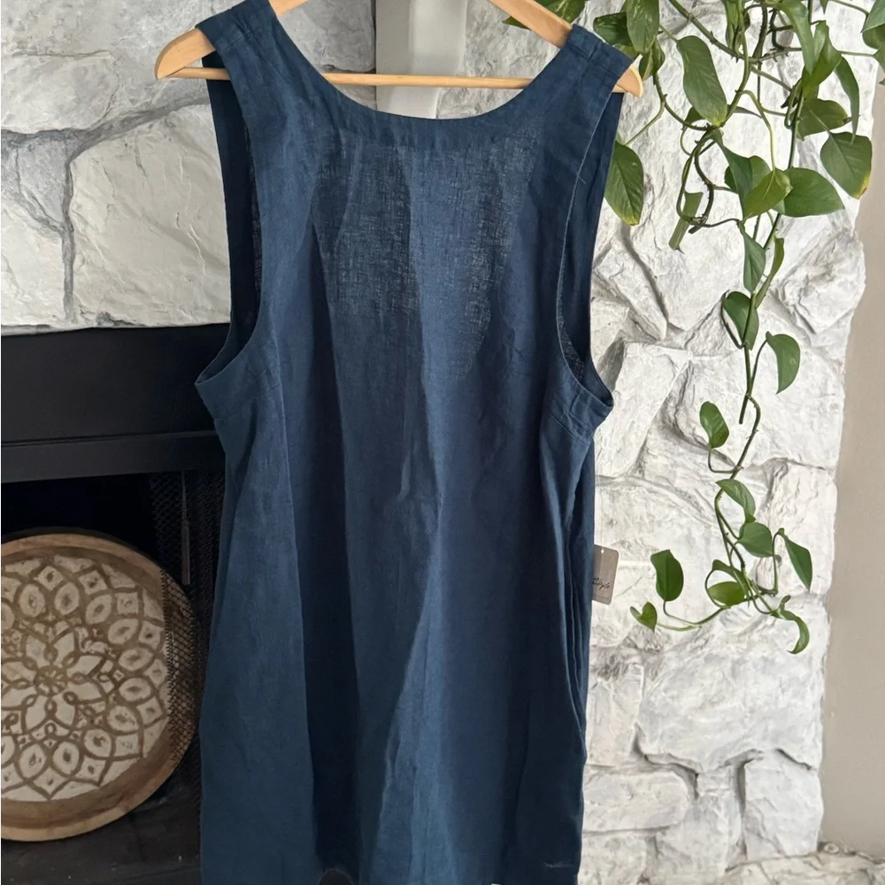 Free People Navy Mini Dress with Pockets - Picture 2 of 12